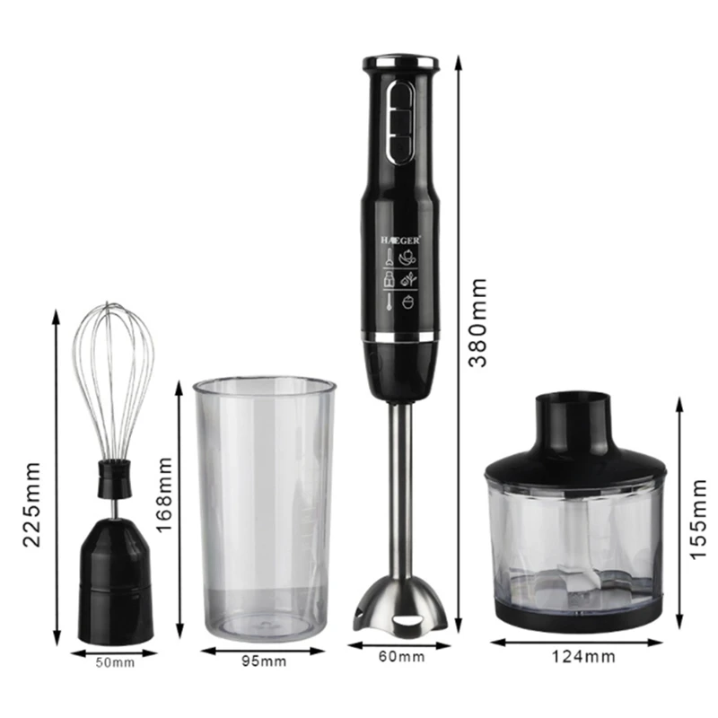 HAEGER 750W Variable Speed Electric Food Mixer Kitchen Detachable Manual Egg Beater Vegetable with EU Plug | Бытовая техника