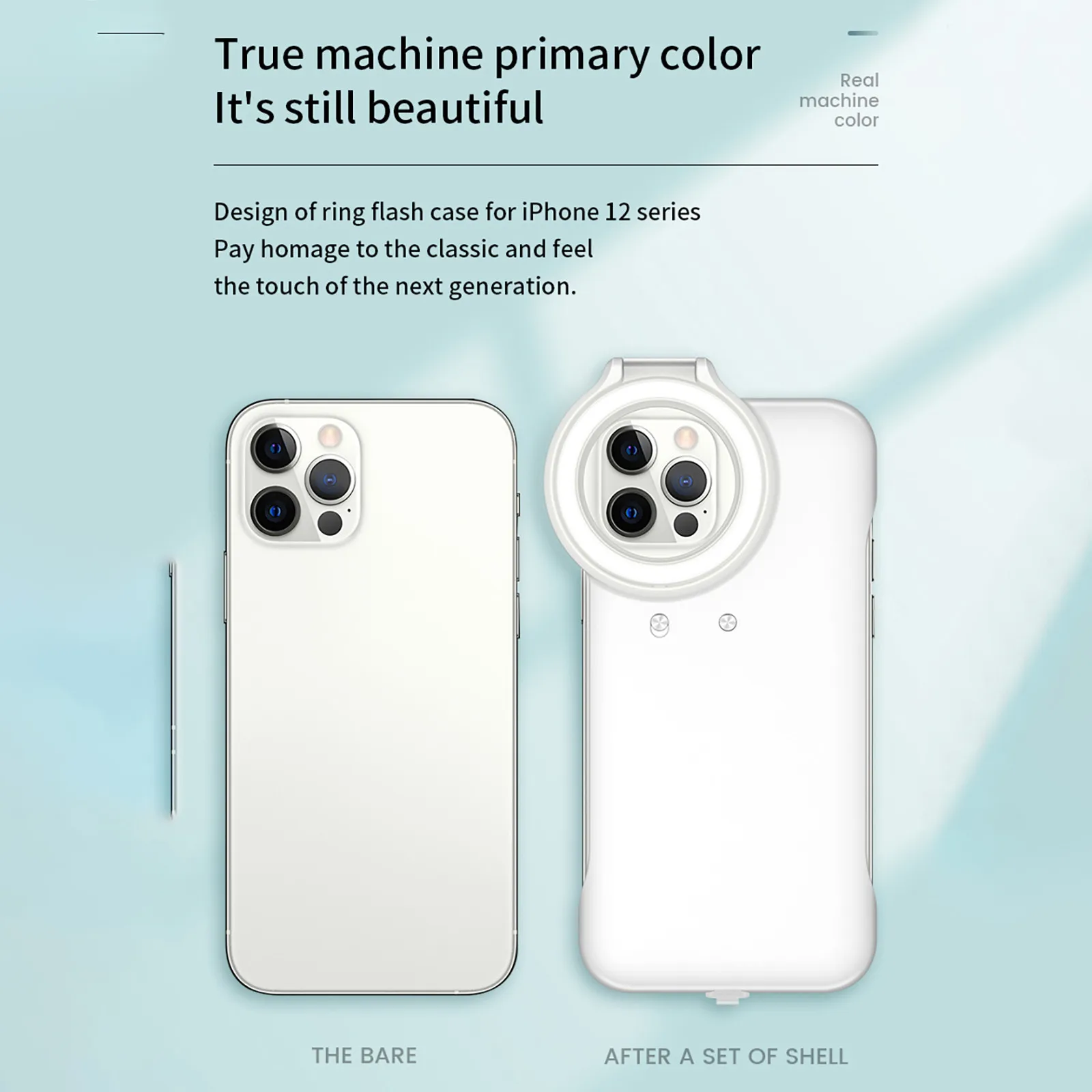 

Fill Cell Phone Case Light Fill Light Selfie Beauty Ring Flash Mobile Phone Protective Cover Stable Shell For Iphone 12 / 12Pro