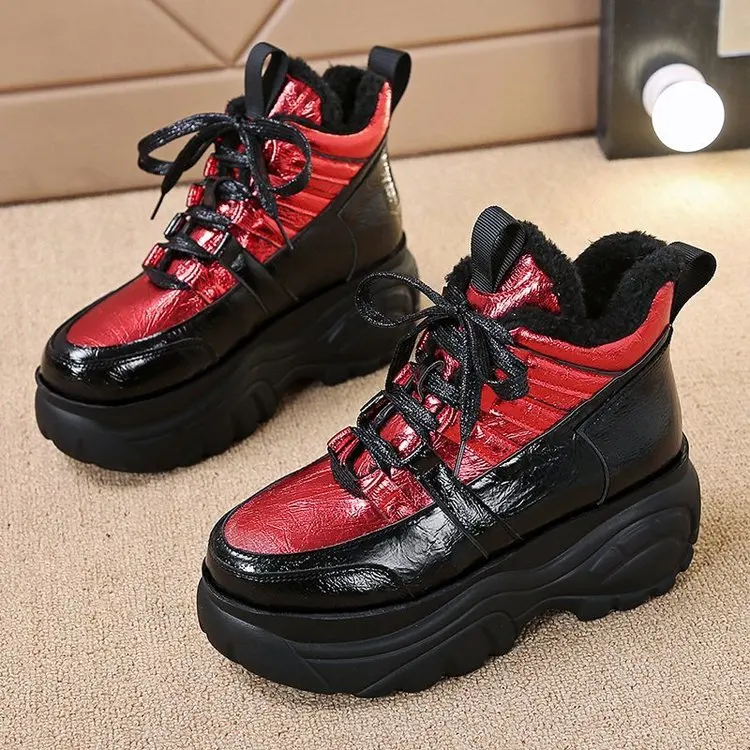 

2020 winter new high quality Korean plus velvet warm cotton shoes women running shoes zapatos mujer Platform sneakers women