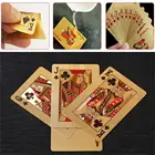 1 шт. золотые игральные карты, пластиковые фольгированные карточки Pokers, прочная искусственная колода золотой фольги, выдающиеся разнообразные Волшебные карточки