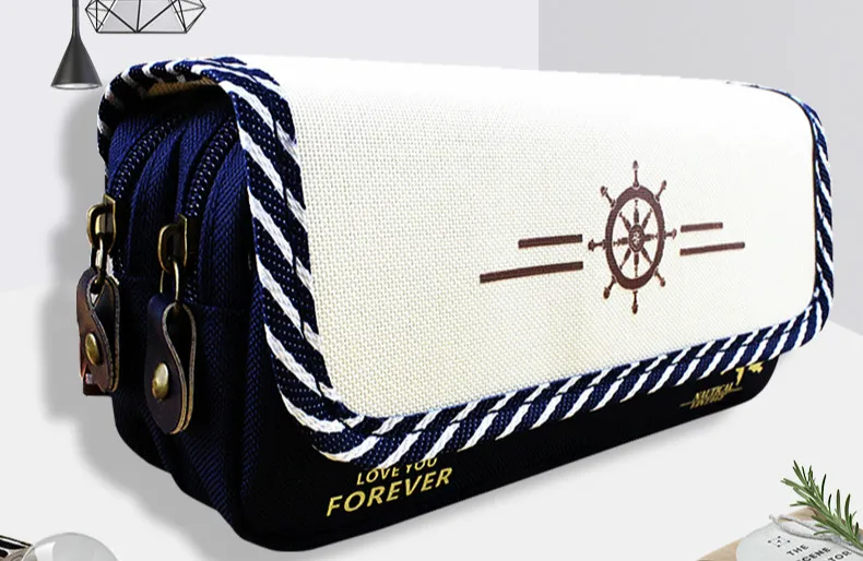 

Cute Pencil Cases zipper Bag Canvas Large-capacity School Student Supplies Lapis Stationery Storage Kawaii Bag