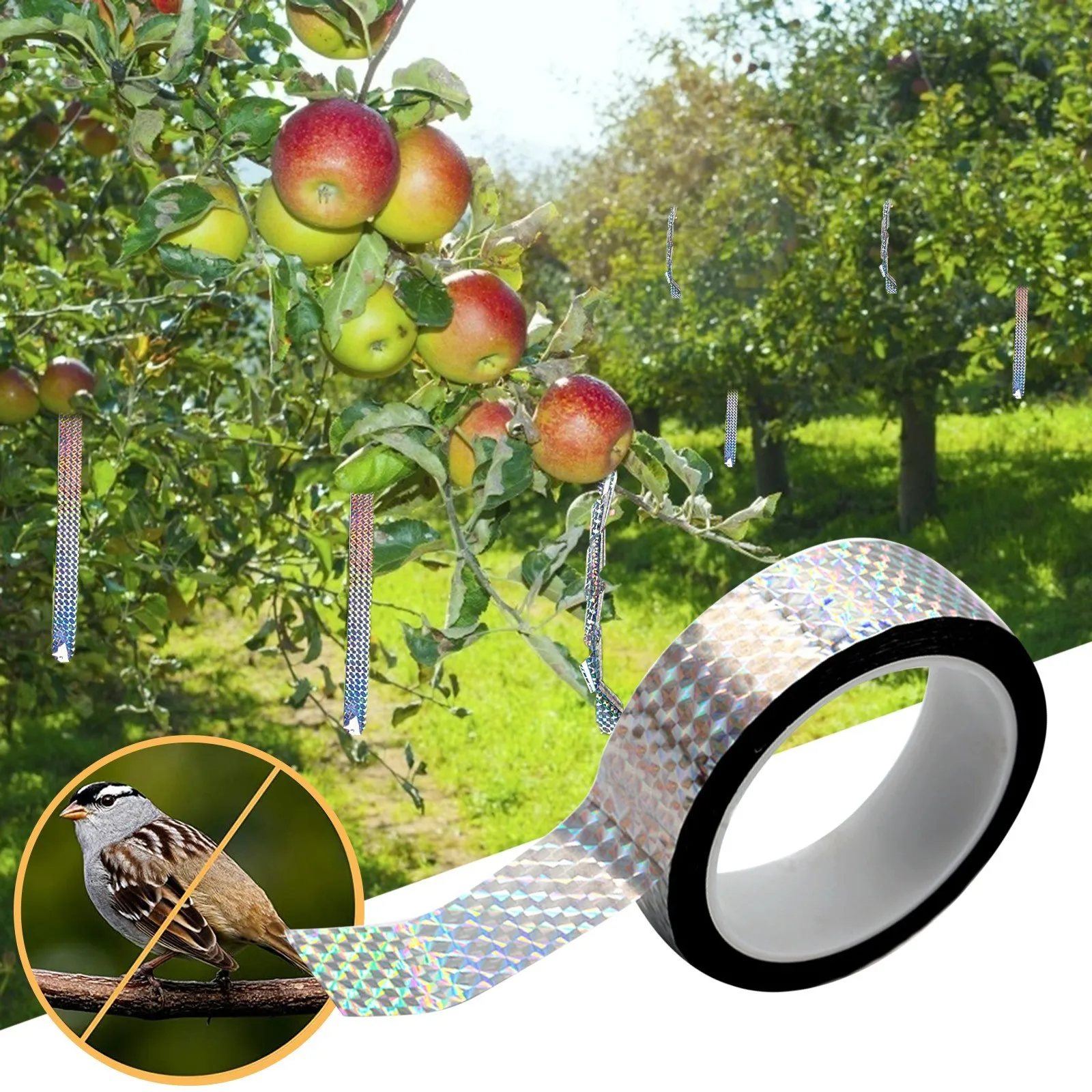 Лента для отпугивания птиц двусторонняя Светоотражающая сдерживающая лента