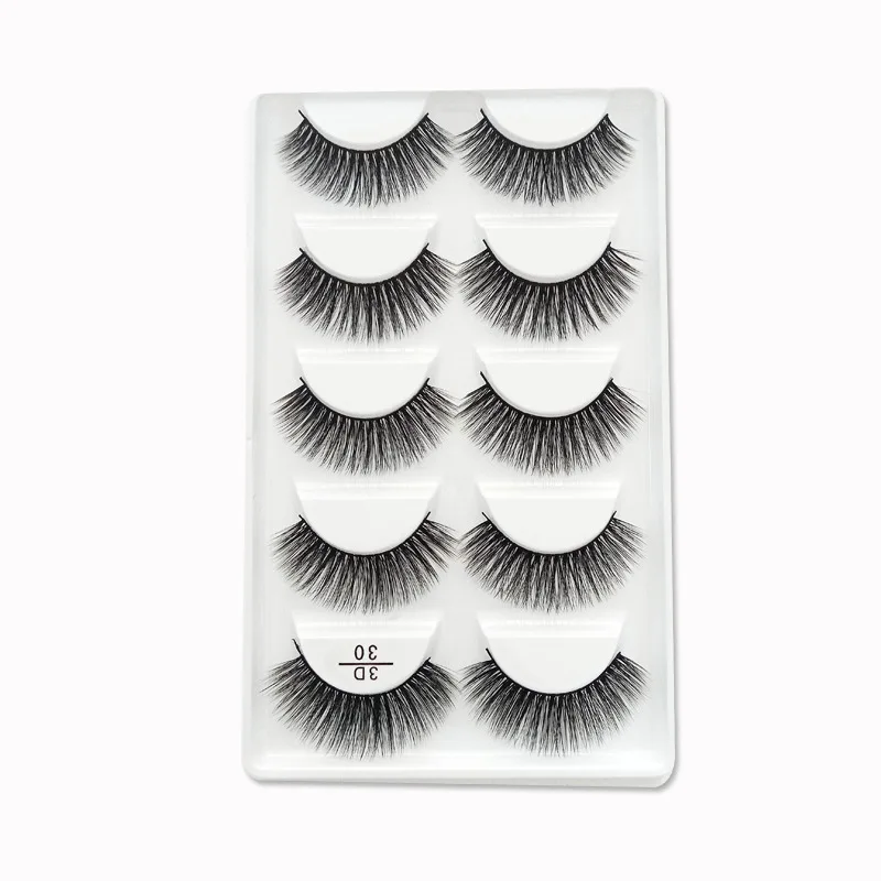 5 пар длинных норковых накладных ресниц мягкие натуральные драматические