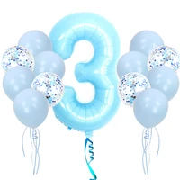 baby boy party foil helium figures balloons pearl blue number latex balloon 1st birthday party decorations kid baloons balon
