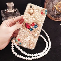 bling crystal tassel case for iphone 11 12 xr xs max x 10 7 8 6 6s plus 5s 5 se soft transparent silicone protection pearl cover
