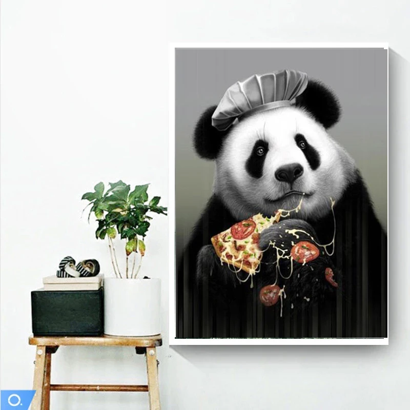 

Lovely Panda Cartoon Canvas Art Pictures Animal Print Poster Graffiti Art Painting Wall Art Picture For Living Room Home Decor