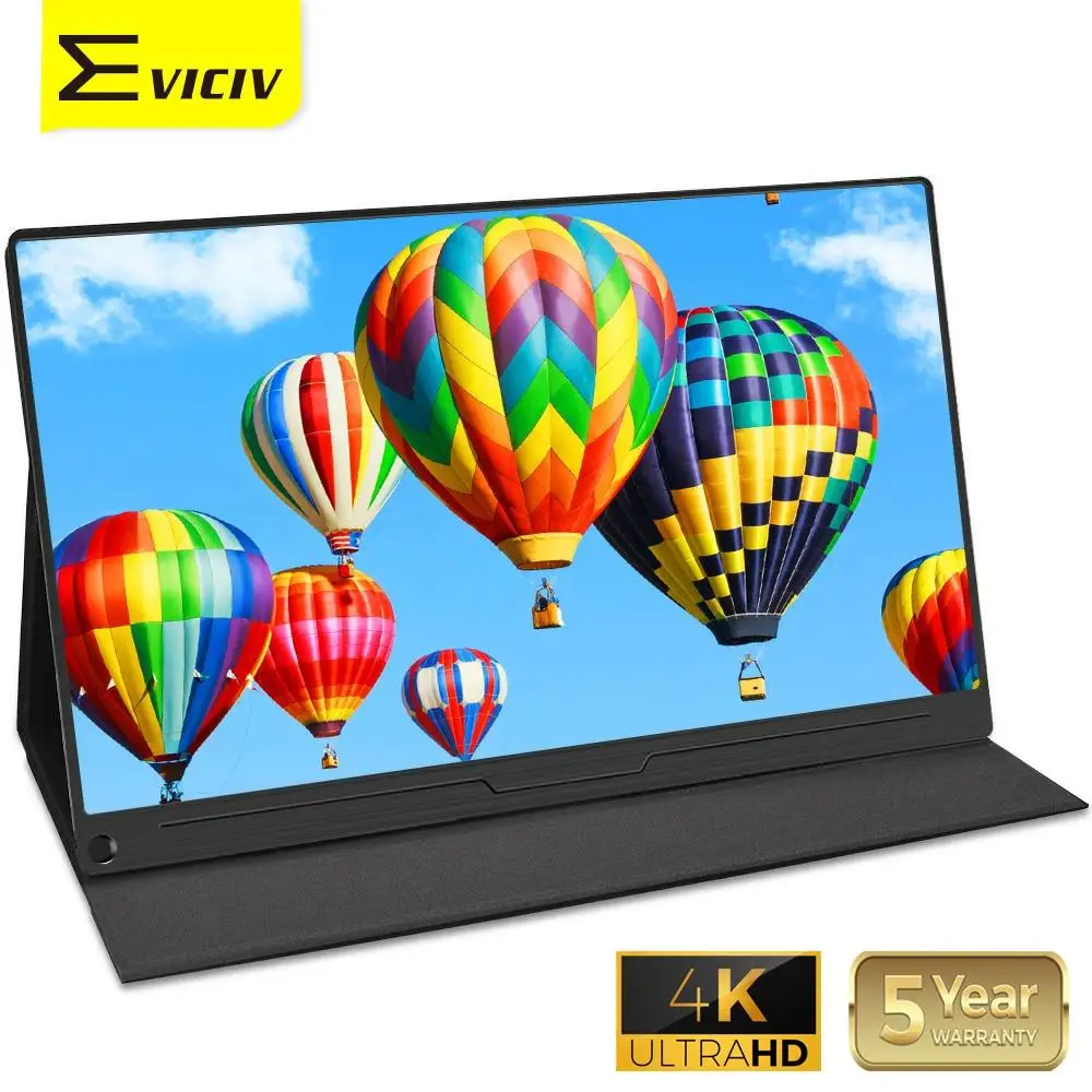 

Монитор Eviciv 4K 15,6 UHD 3840x216 0, портативная игровая система для PS4 Xbox Switch ноутбука, второй дисплей IPS PC, внешний экран USB C