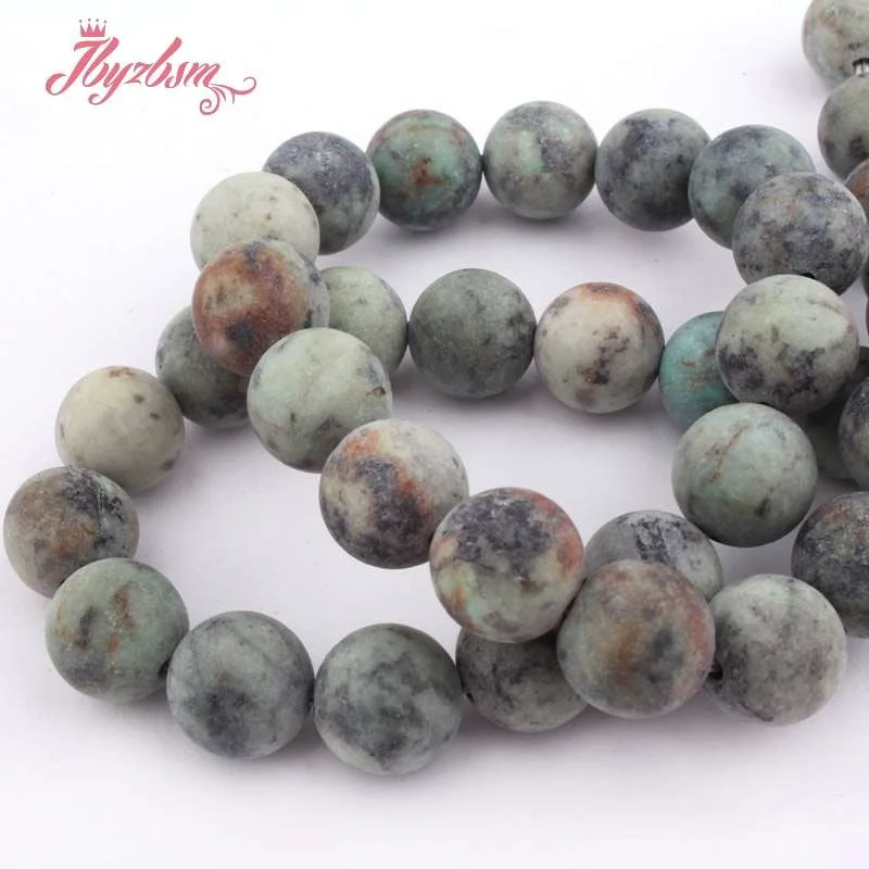 

8,10,12mm Round Frost Multicolor Africa Turquoises Beads Natural Stone Beads For DIY Necklace Jewelry Making 15" Free Shipping