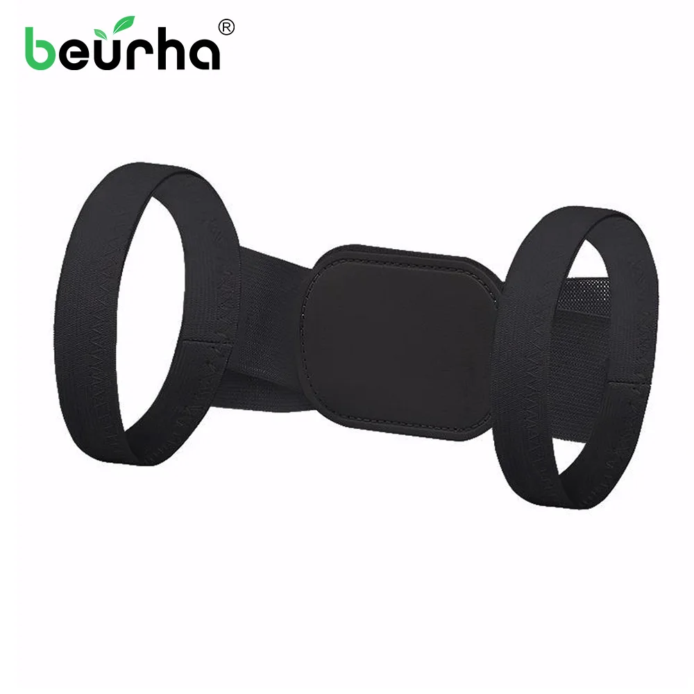black Beurha Корректор осанки на спине продукт регулируемый плечевой бандаж для тела поддерживающий бандаж пояс забота о здоровье спины пояс для осанки легкое использование - Цвет: black