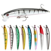 1 pcslot 10cm 8 7g wobbler fishing lure minnow hard bait with 3 fishing hooks 3d eyes bass trolling isca artificiail tackle