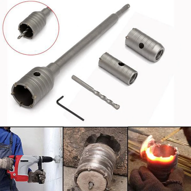 

New 30/40/50mm/65mm Sds Plus Shank Hole Saw Cutter Concrete Cement Stone Wall Drill Bit with Wrench