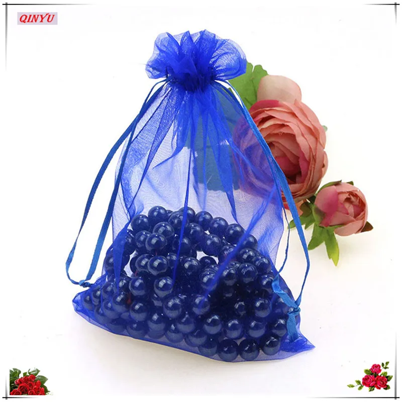 Royal blue 50 шт. маленький пакетик из органзы, свадебные украшения, вечерние Упаковочные пакеты, подарочные сумки, сумки, свадебные коробки для сладостей 5z - Цвет: Royal blue