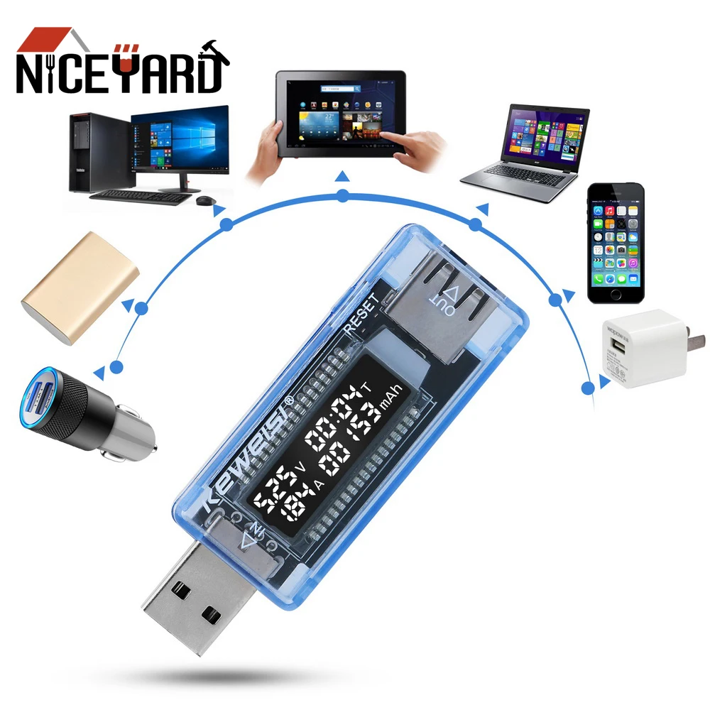 USB-тестер емкости и напряжения измеритель мощности мобильного зарядного