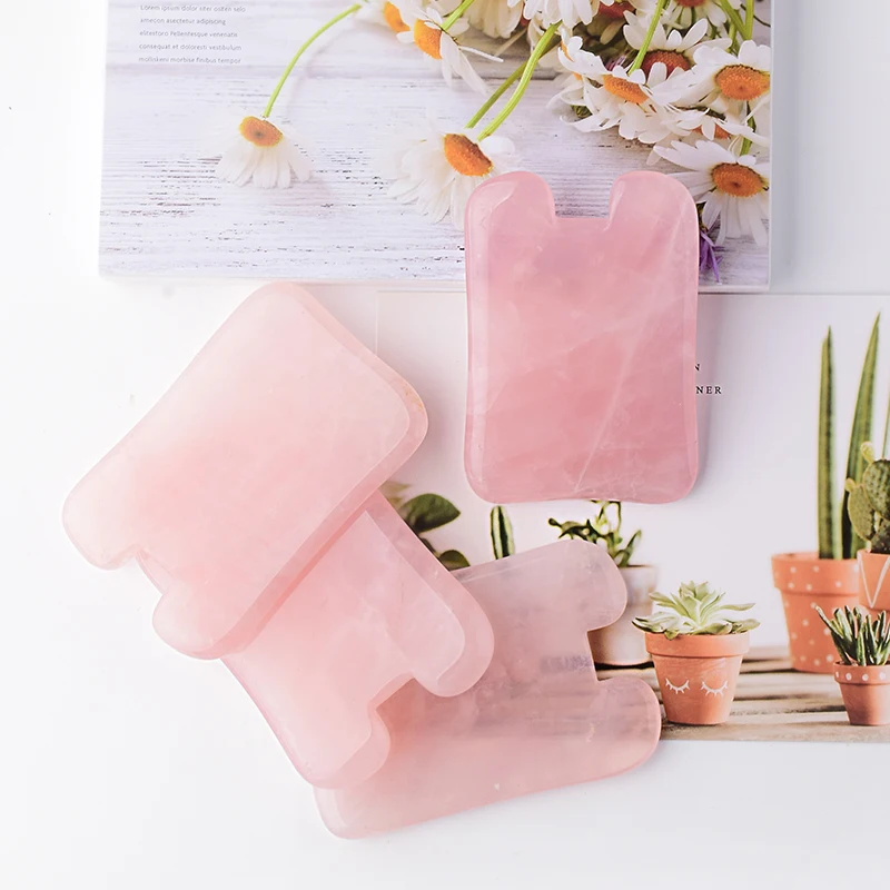 Инструмент Для Массажа Гуаша из натурального розового кварца уход за лицом для