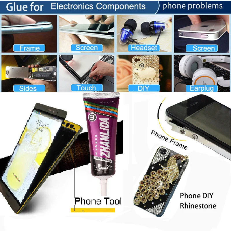 Клей-блеск для сенсорного экрана телефона 50 мл прозрачный Промышленный Белый T8000