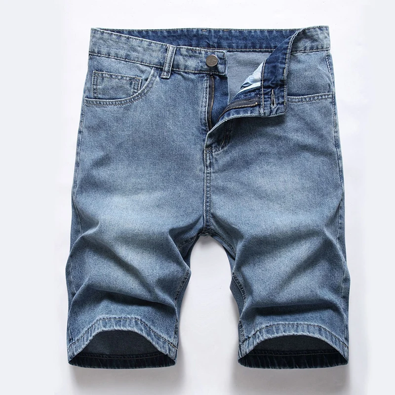 

2022 New Shorts Jeans Men's Fashion Casual Loose Pants Sports Summer Blue Button Zipper Jeans Trousers Man Clothing