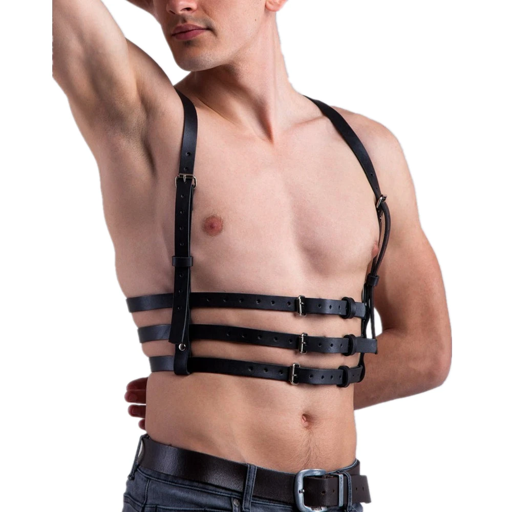 Грудь упряжь Для мужчин нагрудного ремня Boundage Ремни гей ролевая игра нижнее