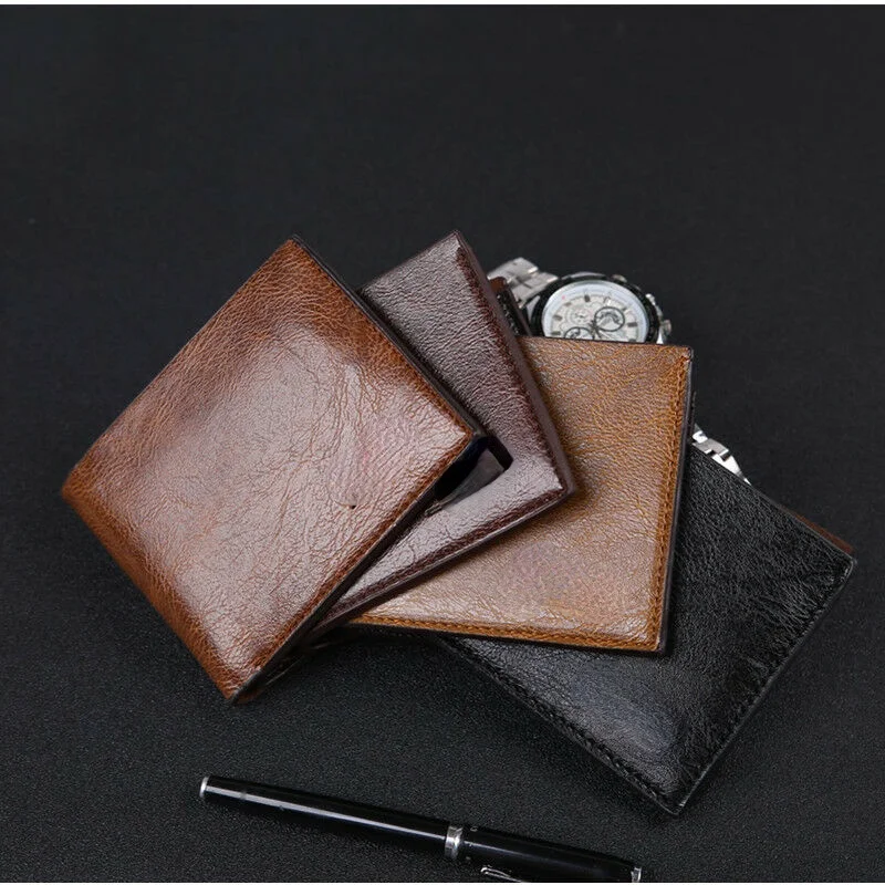 

Новинка, Лидер продаж, модные мужские кошельки, кошелек, кожаный тонкий двойного сложения, держатель для кредитных карт, тонкий кошелек, кош...