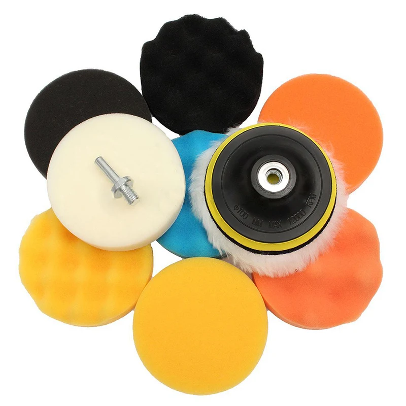 

Car Polishing Pad Sponge Wool Cleaning Attachment Buffing Disc M14 Drill Adapter