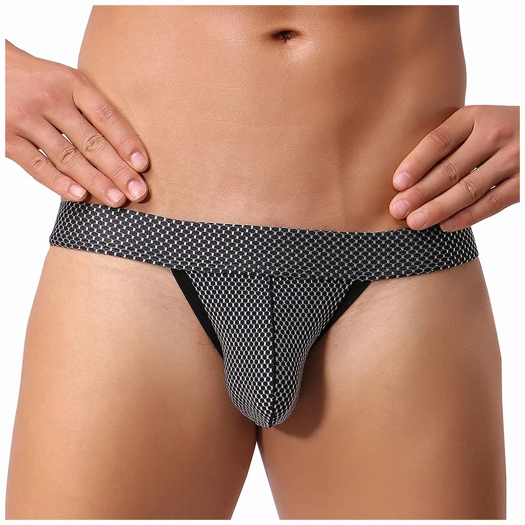 Breathable Designed Men's Underwear Mesh Briefs Slip Shorts Low Waist Gay Men Soft Knickers Short Sexy Male Panties |