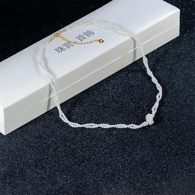 

Liemjee Fashion Personality Party Jewelry Multi-Layer Knotting Pearls Necklace For Women Feature Namour Charm Gift All Seasons