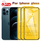 Закаленное стекло 9D для iPhone11 12 13 mini Pro Max 3 шт., Защитная пленка для экрана iPhone Xs Max, XR6, 7, 8Plus