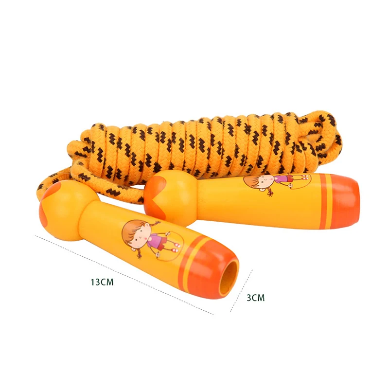

Cartoon Jump Skipping Rope Wood Handle Sport Rope Develop Movement Ability Outdoor Toys Gifts For Children Kids Student