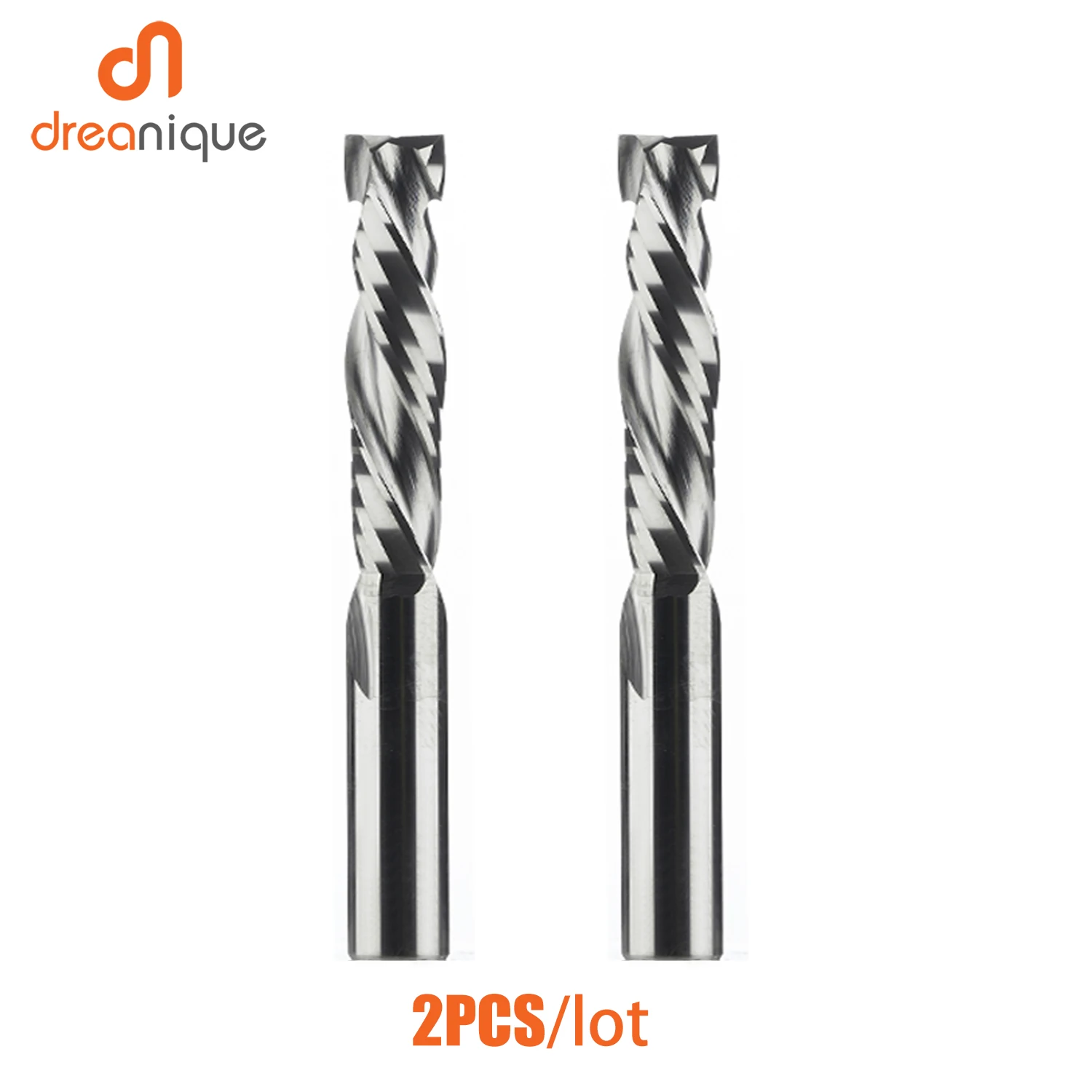 

2PCS/LOT Compression Milling Cutter Woodwork DOWN Cut Two Flute Spiral Carbide Milling Tool CNC Router Bits Wood End Mill Cutter