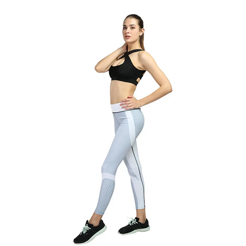Digital Printed Cellular Leggings High Waist Hip Lifting Exercise Fitness Quick Drying Running Yoga Long Pants | Женская одежда