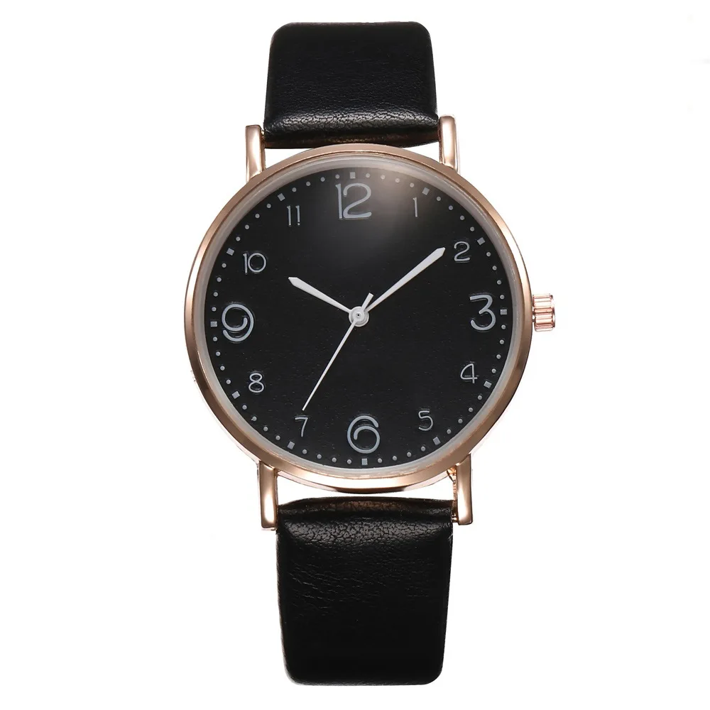 

Top Style Fashion Women's Luxury Leather Band Analog Quartz Wrist Watch Golden Ladies Watch Women Dress Reloj Mujer Black Clock