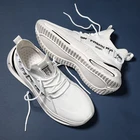 Дышащие кроссовки для бега, легкие мужские спортивные туфли, белые удобные кроссовки на толстой подошве, большие размеры 46, мужская обувь