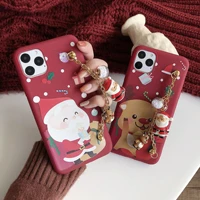christmas pendant chain cases for iphone se 2020 8 7 6 6s plus xr x 11 xs max 5s case coque silicone phone covers