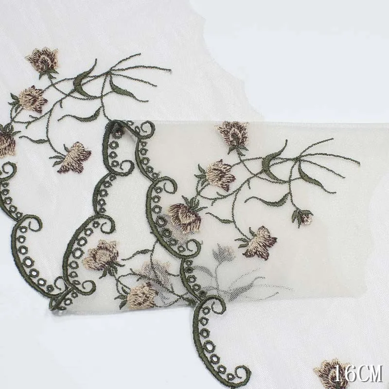 

31Yards Tulle Mesh Flowers Thread Polyester Fabric Lace Trim Embroidery Sewing Crafts Doll Bra Underwear Material Lace Edge