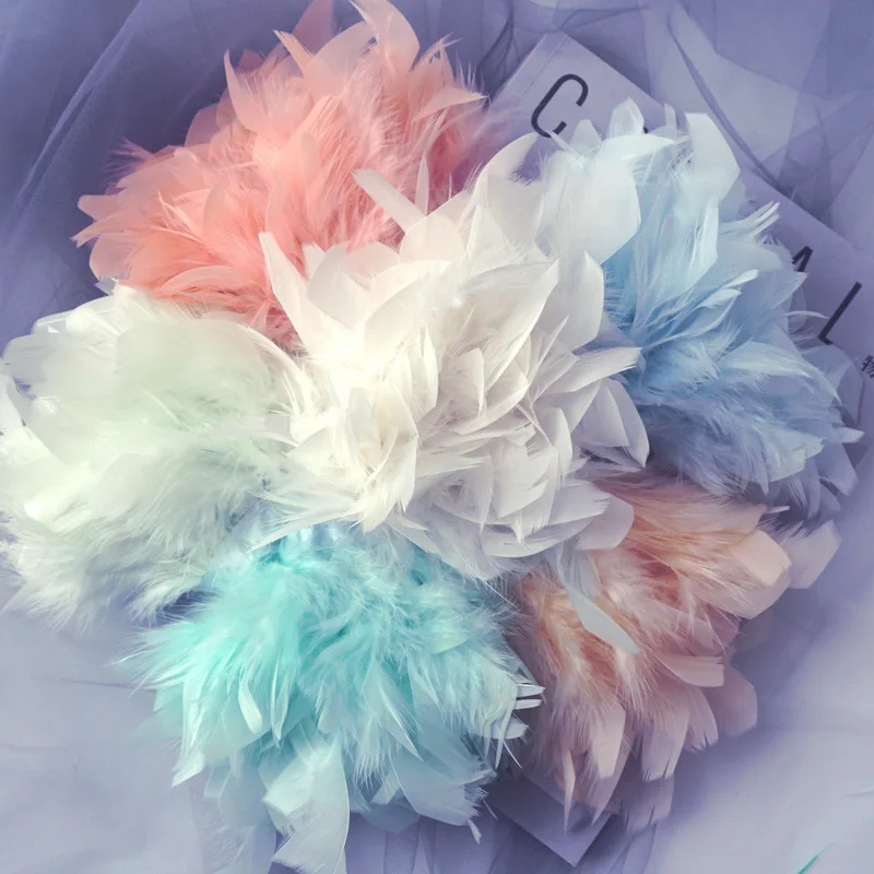 Пушистые перья индейки Boa отделка крафт крашеный плюмас лента бахрома для