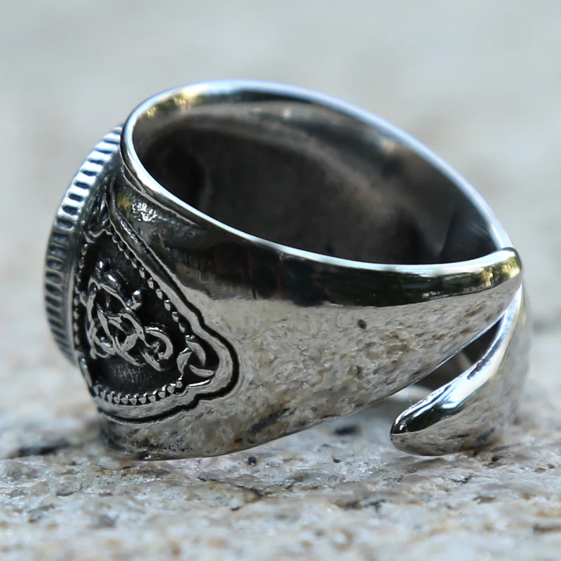 Мужское Скандинавское кольцо викинга из нержавеющей стали руны компас