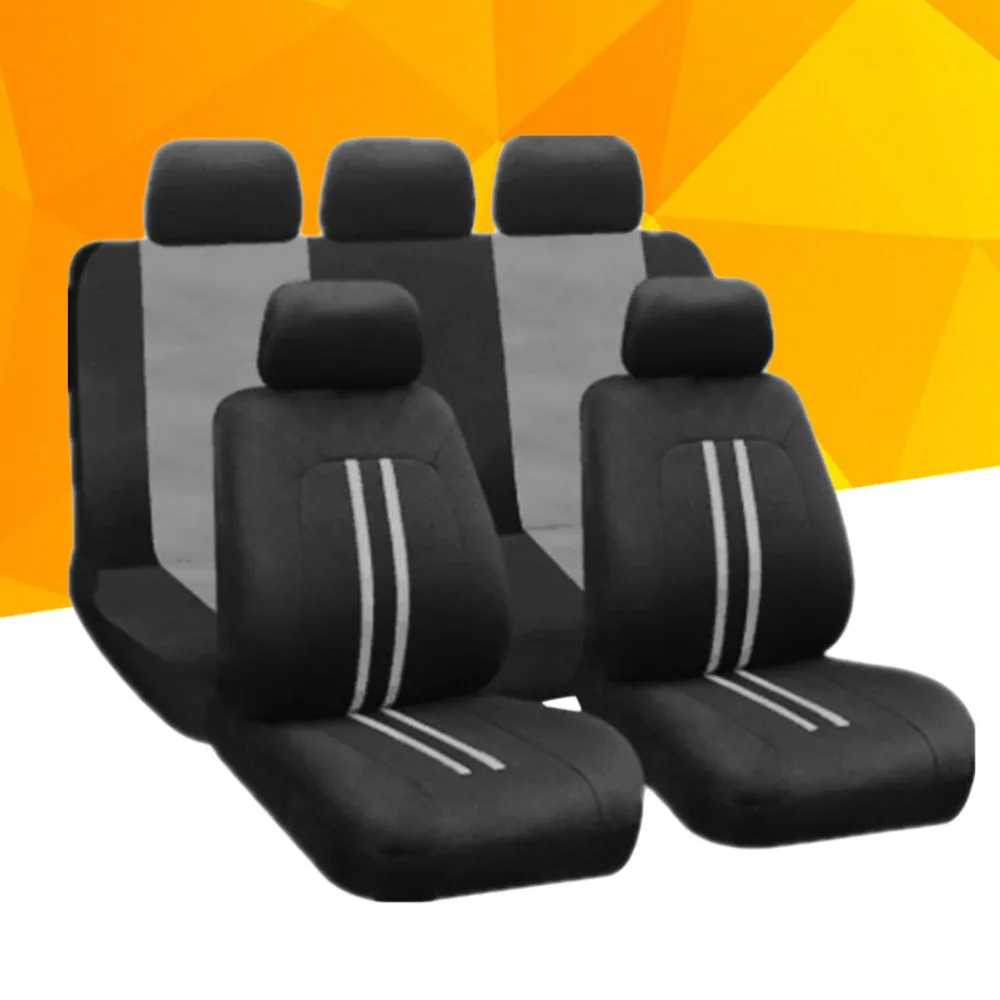 

9Pcs/Set Four Seasons Universal Car Seat Cover Full Seat Covers Auto Interior Styling Decoration Protector (Red)