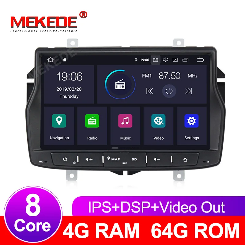DSP ips для Lada vesta 4G 64G 8 core Android 9,0 автомобильный dvd gps Навигатор Радио мультимедийный плеер головное устройство стерео wifi FM AUX USB