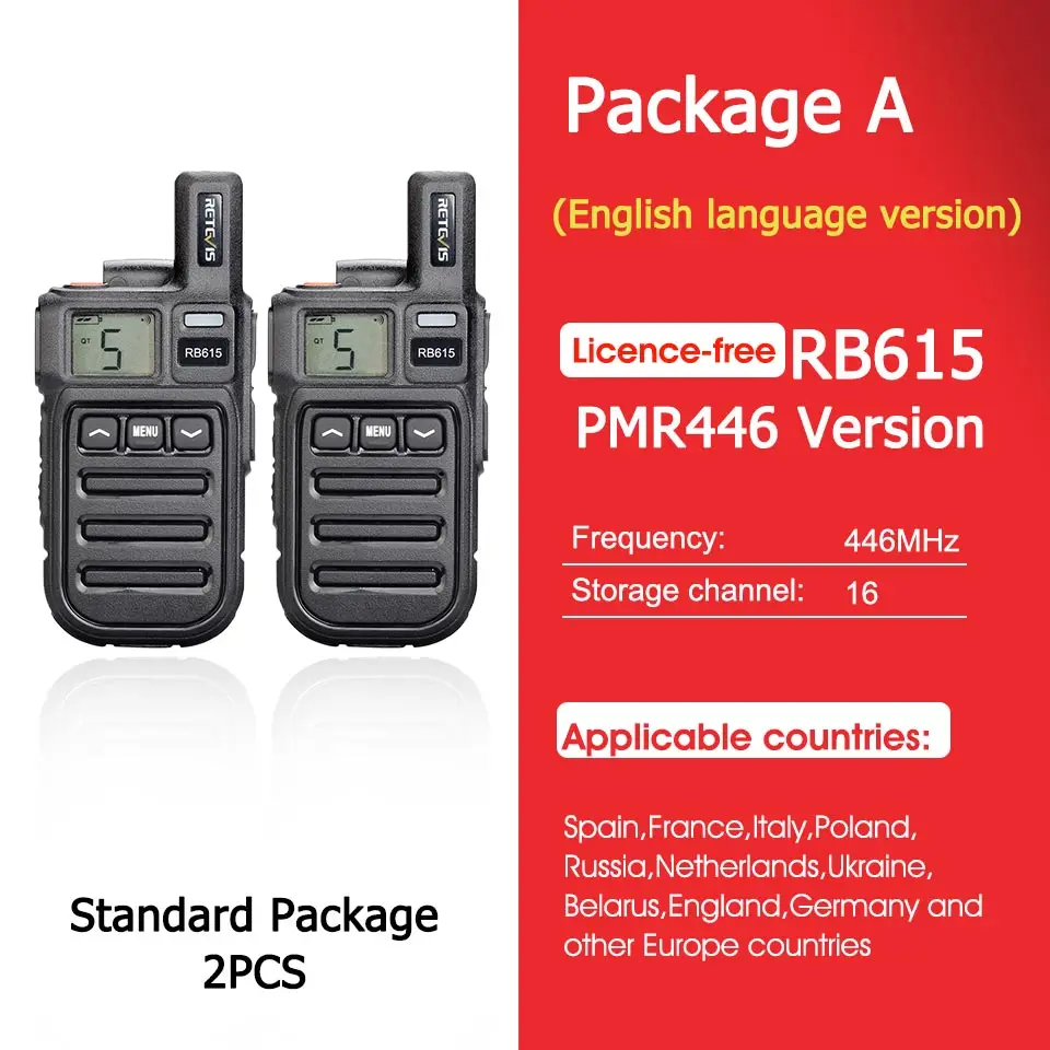 

Mini Walkie Talkie PMR 446 PTT FRS Walkie-Talkies 1 or 2 pcs Portable Two-way Radio ht for Restaurant Hunting