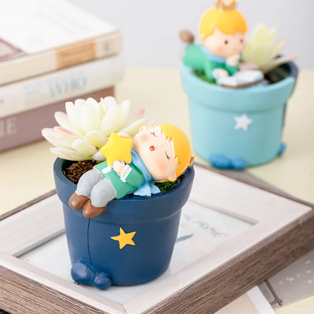 Креативные милые горшки для растений и суккулентов маленьких мальчиков