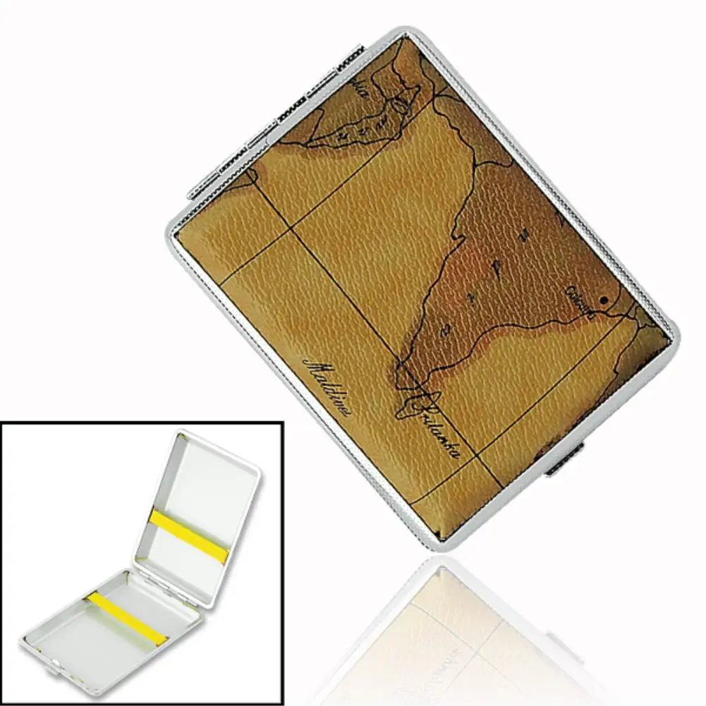 Элегантный популярный Карманный кожаный и металлический держатель коробка для