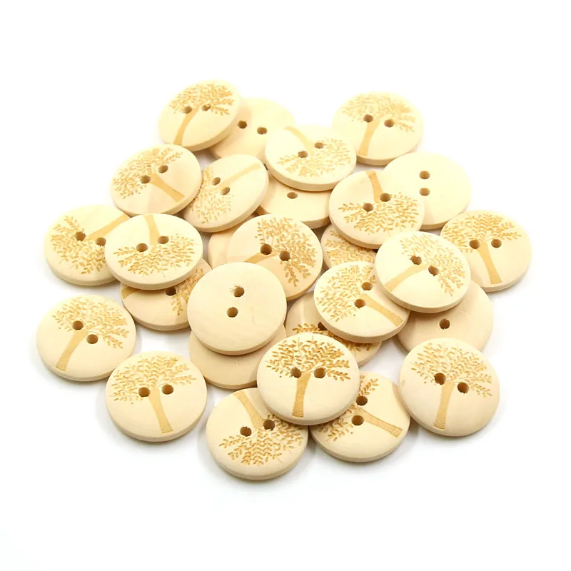 50 шт. круглые деревянные пуговицы для одежды 2/4 отверстий|Пуговицы| |