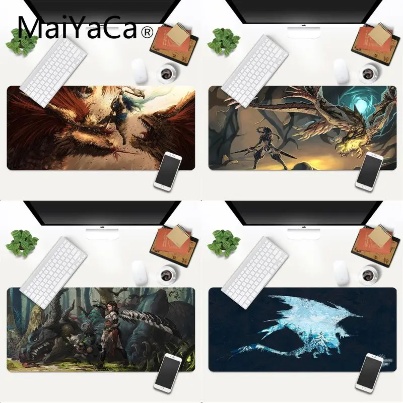 

MaiYaCa Monster Hunter World Rubber Pad to Mouse Game Gaming Mouse Pad gamer Large Deak Mat 800x300mm for overwatch/cs go