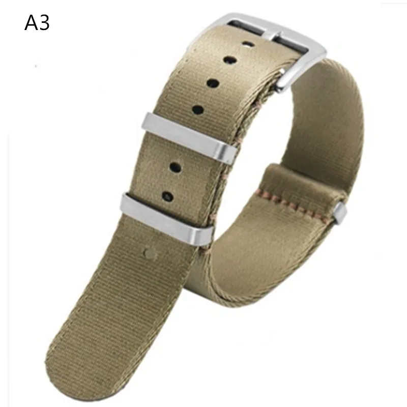 A3silver Clasp Нейлоновый ремешок для наручных часов Nato военный французский парашют сумка эластичный мужской нейлоновый ремешок для часов 20 22 мм для кварцевых механических часов - Цвет ремешка: A3silver Clasp