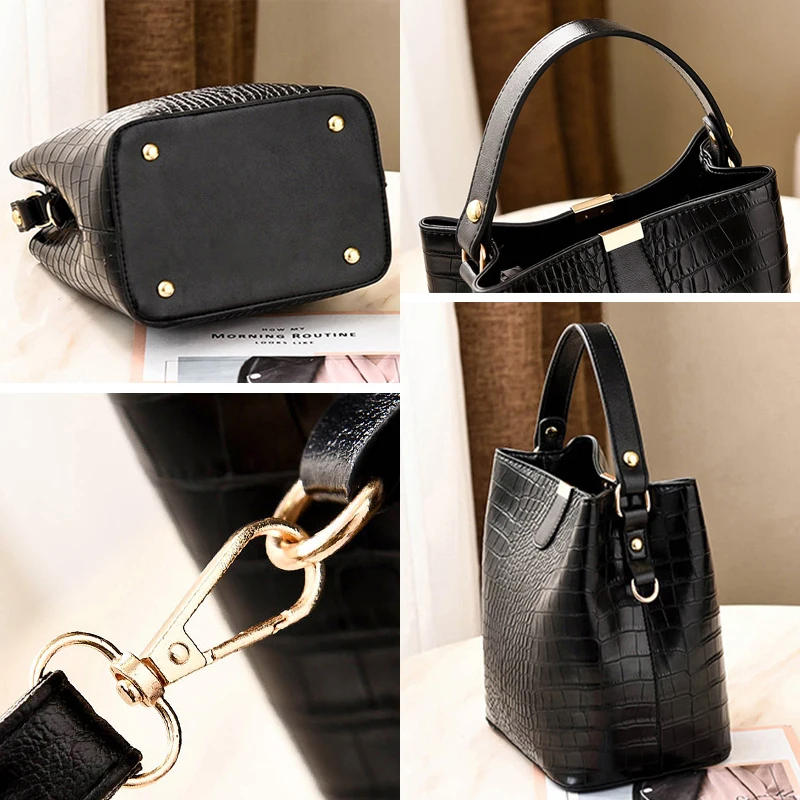 Новые простые женские сумки модная искусственная крокодиловая кожа узор дамская