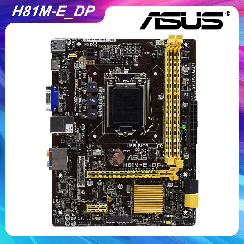 

ASUS H81M-E_DP Intel H81 LGA 1150 Original Desktop PC Motherboard DDR3 16GB VGA PCI-E X16 USB2.0 SATA2 Xeon E3 Corei7 i5 i3 CPUS