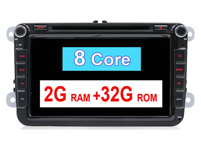 T8-2G 32G 2 DIN Android 9,0 автомобильный DVD для Volkswagen GOLF MK5 MK6 PASSAT B6 POLO SKODA Fabia gps навигация Радио USB/SD PC Canbus карта 4+ 64G - Цвет: T8-2G 32G