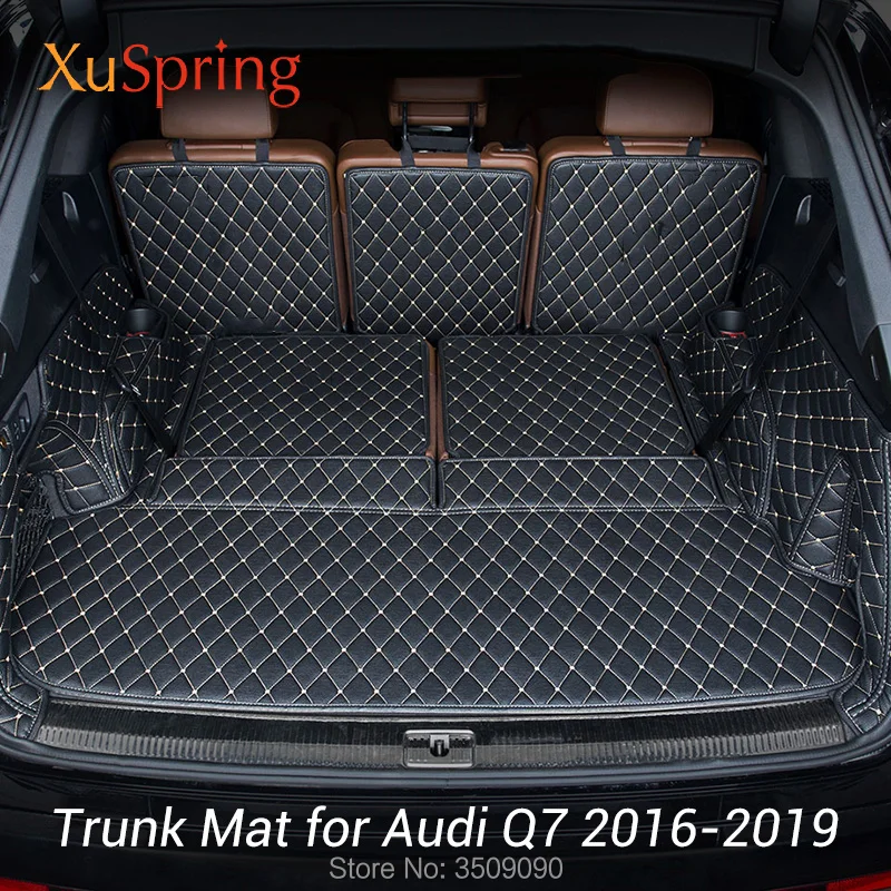 

Car Rear Tail Box Trunk Mat Durable Boot Carpets Full Coverage Styling for Audi Q7 2016 2017 2018 2019 Pad Cushion Cargo Liner