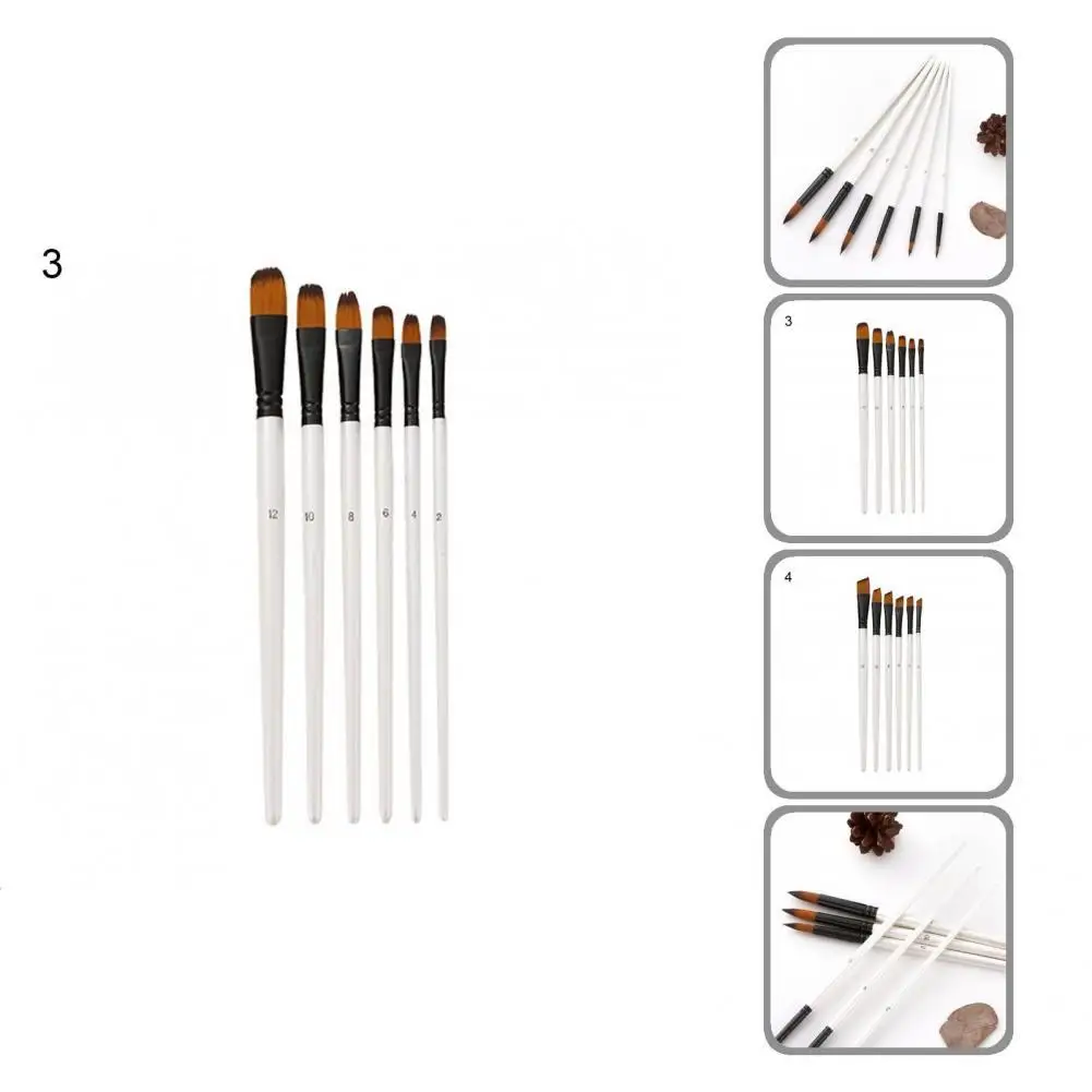 

Нескользящая нейлоновая кисть для профессионального рисования, 6 шт./компл.