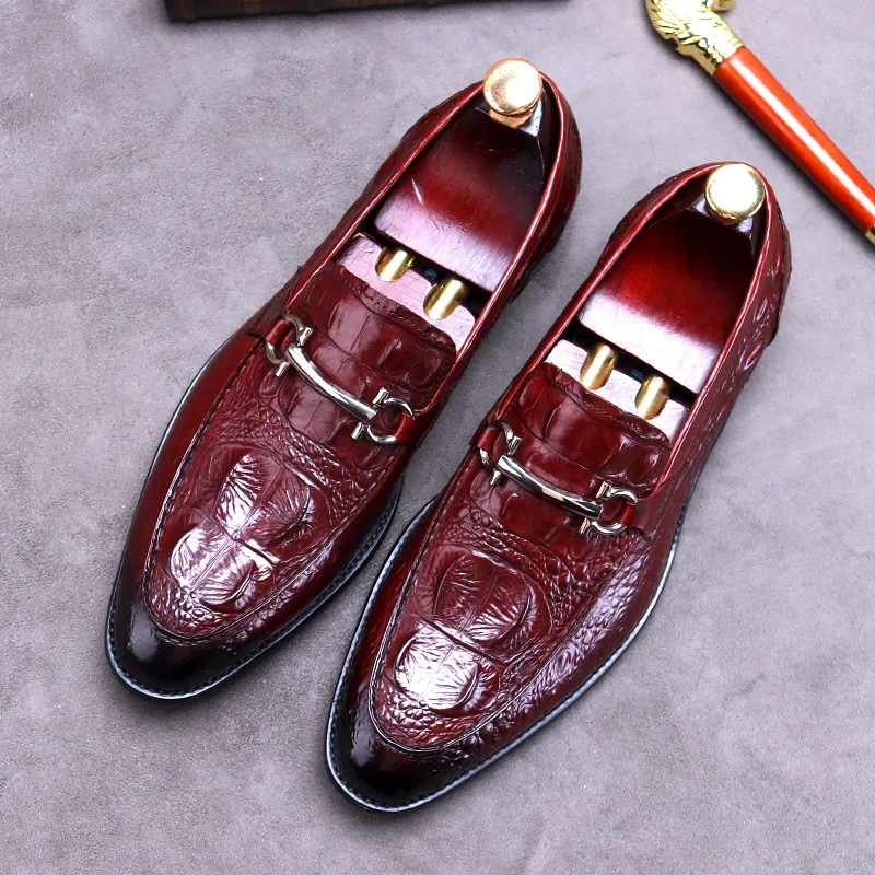 

Men Handmade Loafers Shoes Genuine Leather Slip on Mens Designer Dress Shoes Zapatillas De Deporte KV060