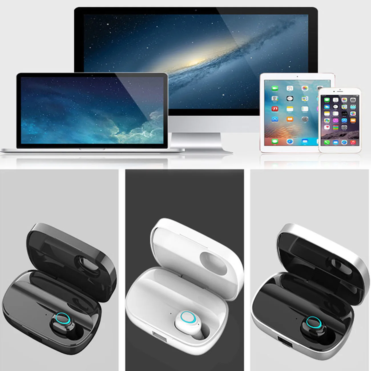 

S11 TWS Bluetooth 5.0 Wireless Headset Touch Digital Display Noise Reduction Stereo Sports Headset With Charging Compartment